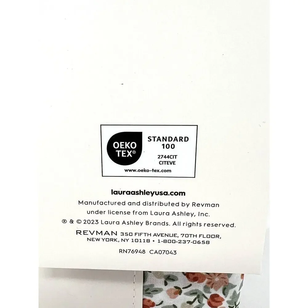 Laura Ashley Percale Cotton King Sheet Set Autumn Fall Colors Orange Emogene